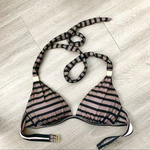 Victoria’s Secret Black & Soft Pink Striped Bikini